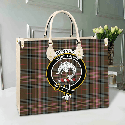 Kennedy Weathered Tartan Crest Leather Bag