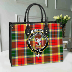 Gibbs Tartan Crest Leather Bag