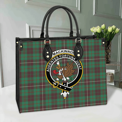 MacKinnon Hunting Ancient Tartan Crest Leather Bag