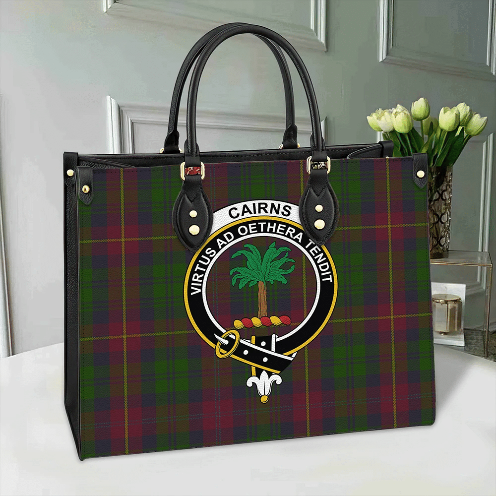 Cairns Tartan Crest Leather Bag