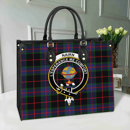 Nairn Tartan Crest Leather Bag