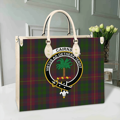 Cairns Tartan Crest Leather Bag