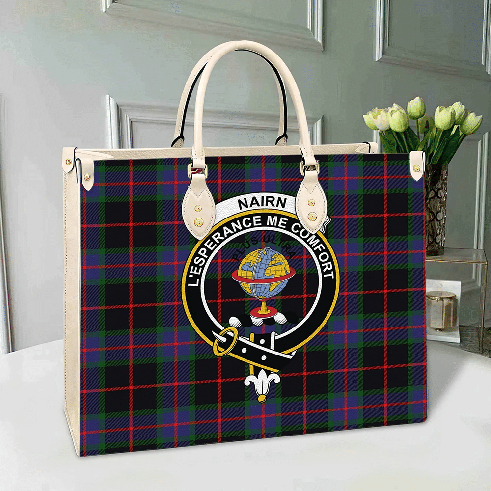 Nairn Tartan Crest Leather Bag