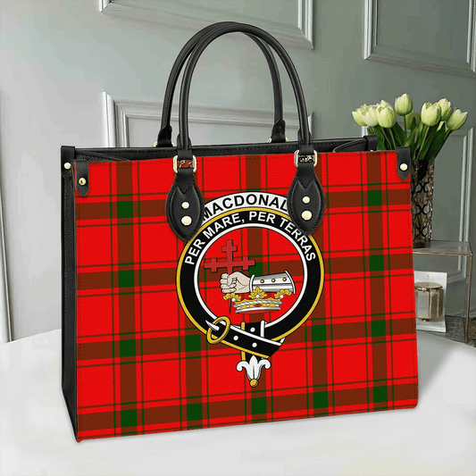 MacDonald of Sleat Tartan Crest Leather Bag