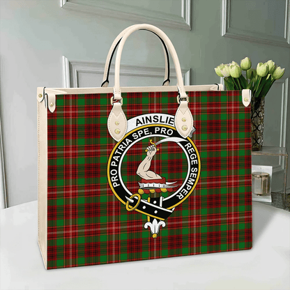 Ainslie Tartan Crest Leather Bag