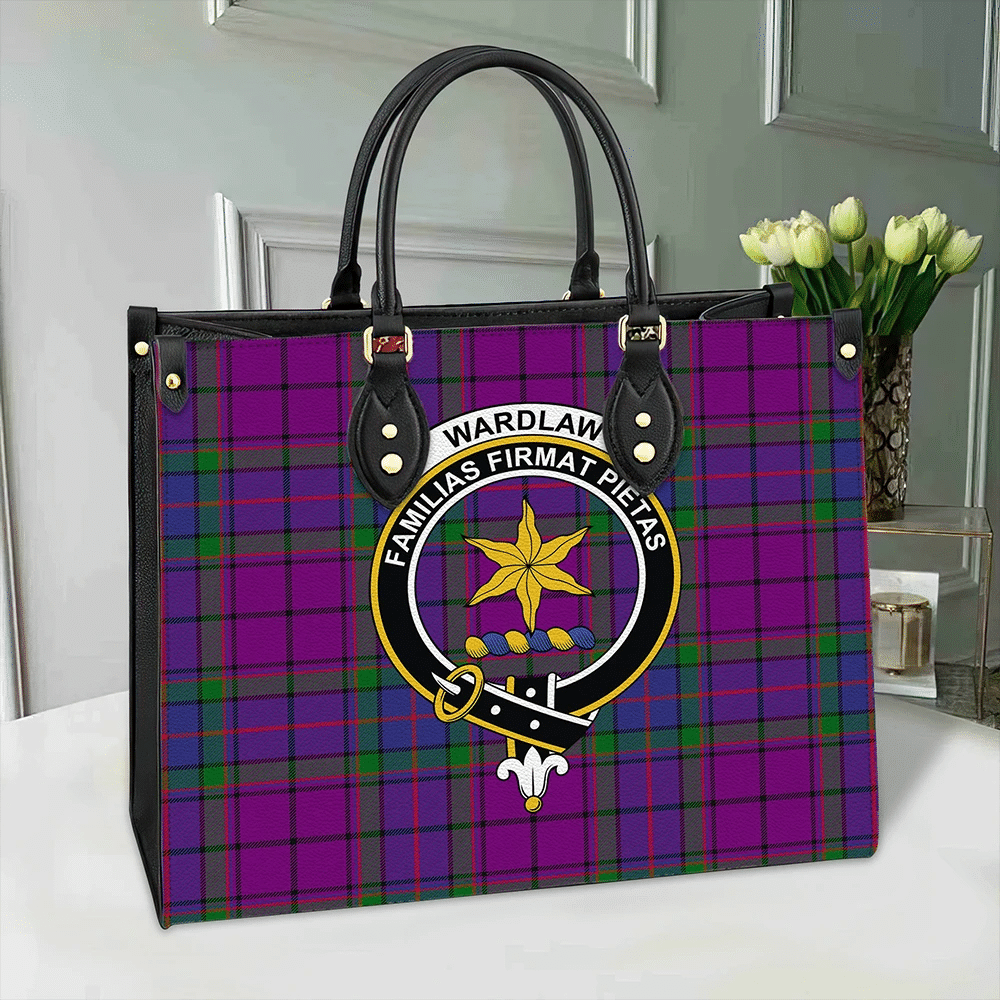 Wardlaw Modern Tartan Crest Leather Bag