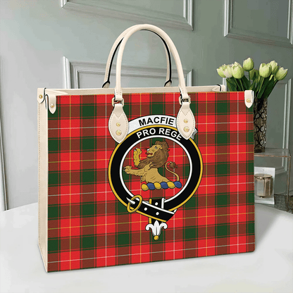 MacFie Tartan Crest Leather Bag