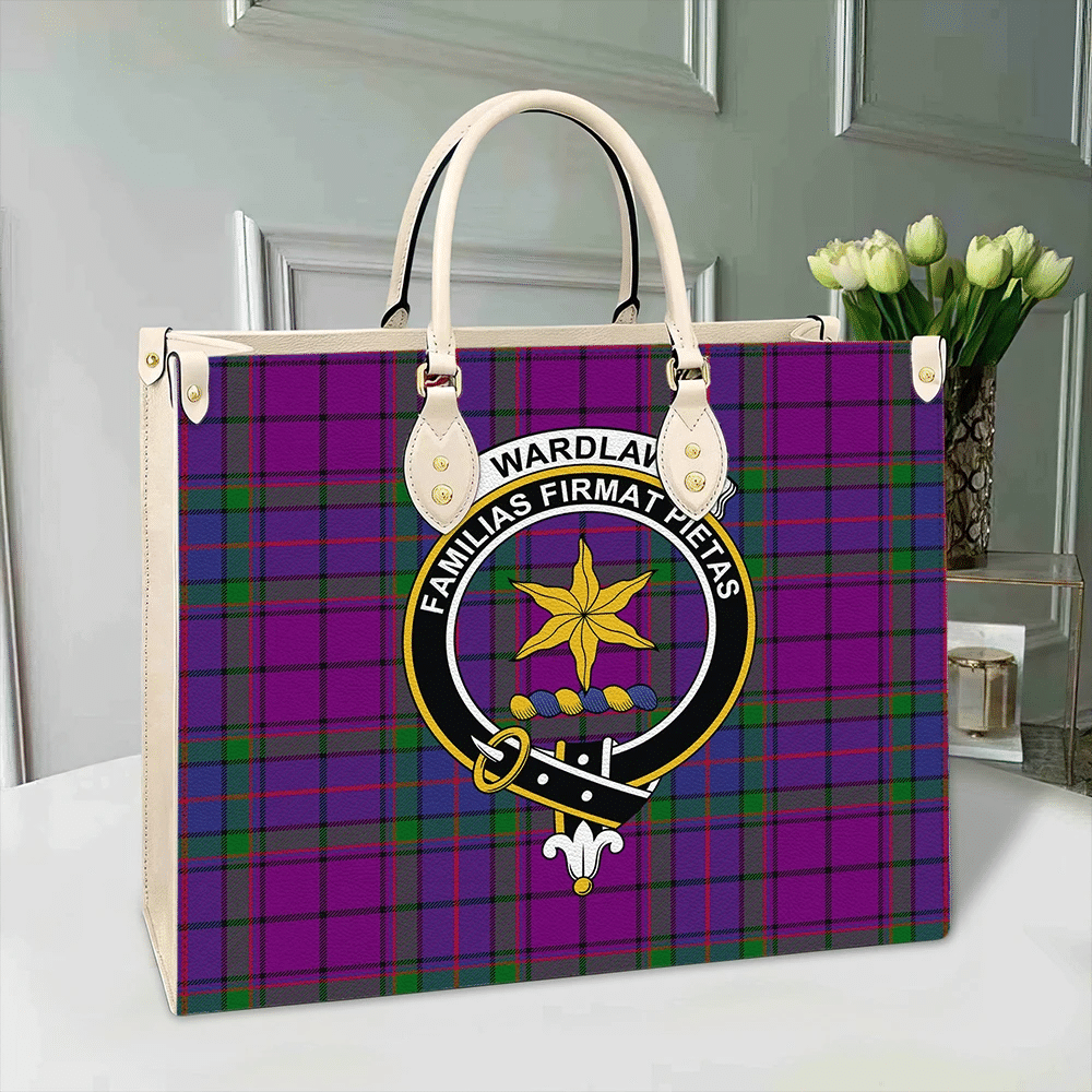 Wardlaw Modern Tartan Crest Leather Bag