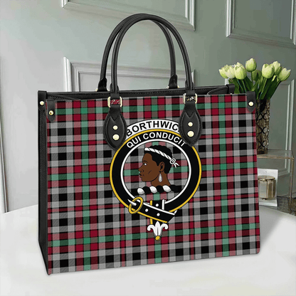 Borthwick Ancient Tartan Crest Leather Bag