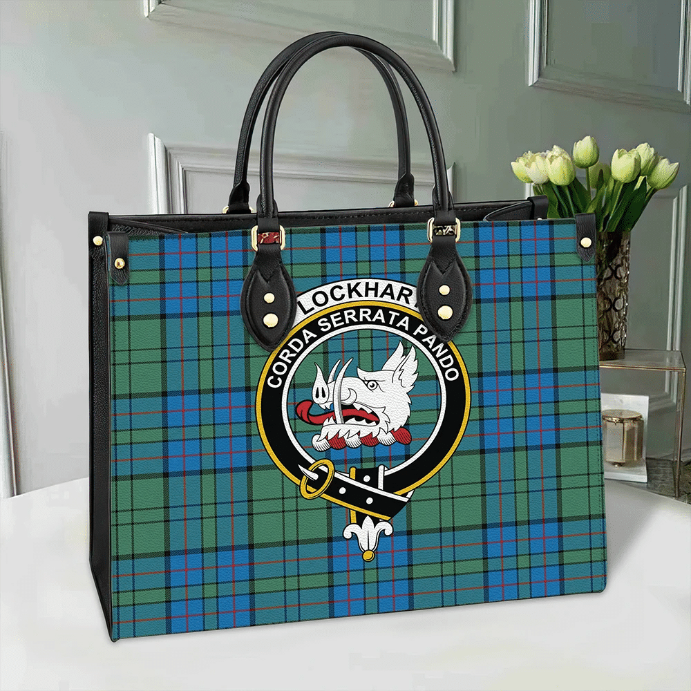 Lockhart Modern Tartan Crest Leather Bag