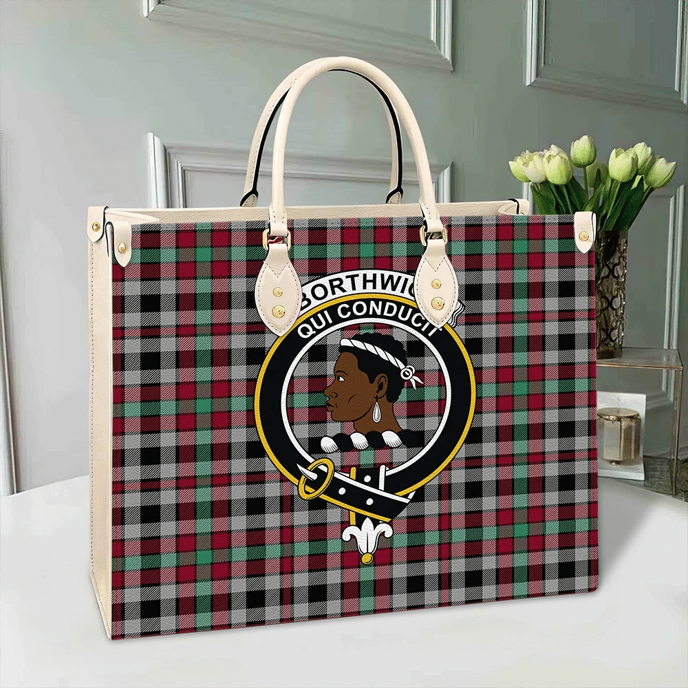 Borthwick Ancient Tartan Crest Leather Bag