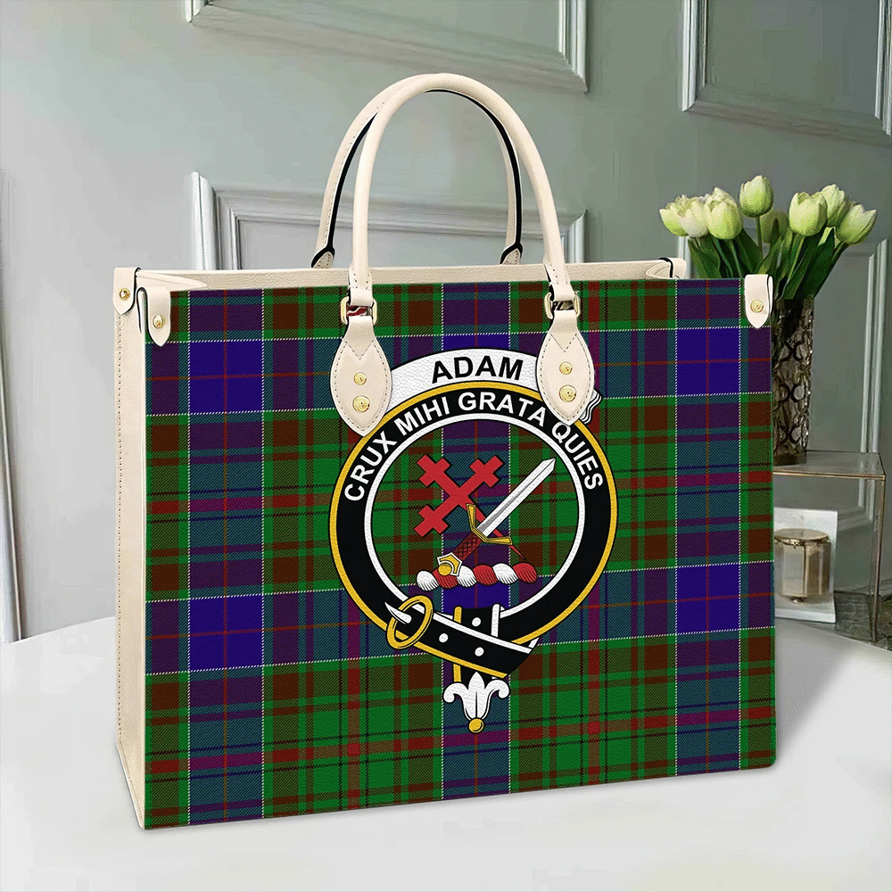 Adam Tartan Crest Leather Bag