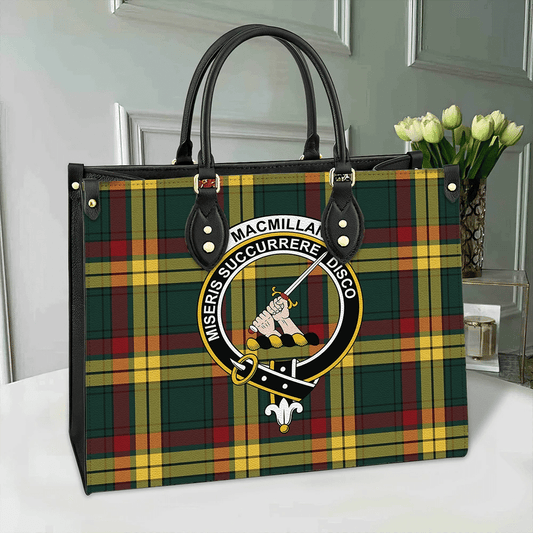 MacMillan Old Modern Tartan Crest Leather Bag