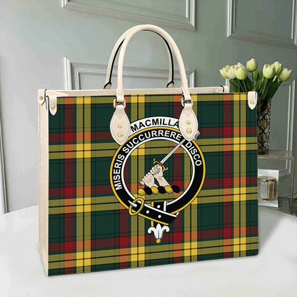 MacMillan Old Modern Tartan Crest Leather Bag