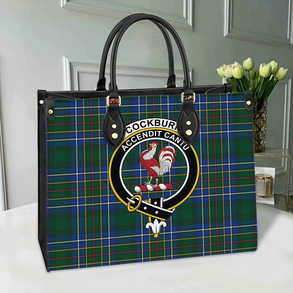 Cockburn Ancient Tartan Crest Leather Bag