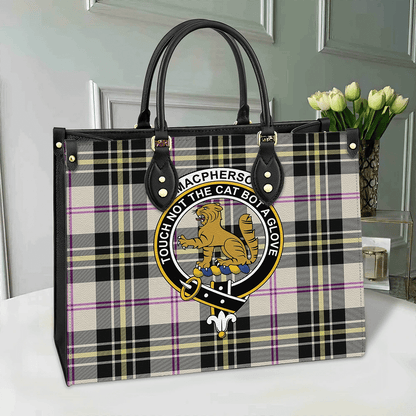 MacPherson Dress Ancient Tartan Crest Leather Bag