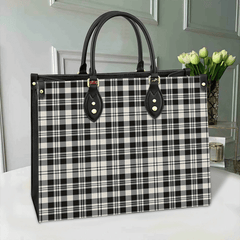 Scott Black & White Ancient Tartan Leather Bag
