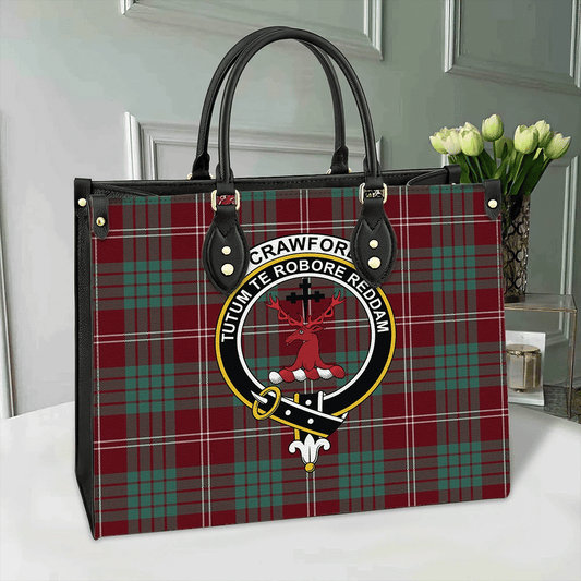 Crawford Modern Tartan Crest Leather Bag