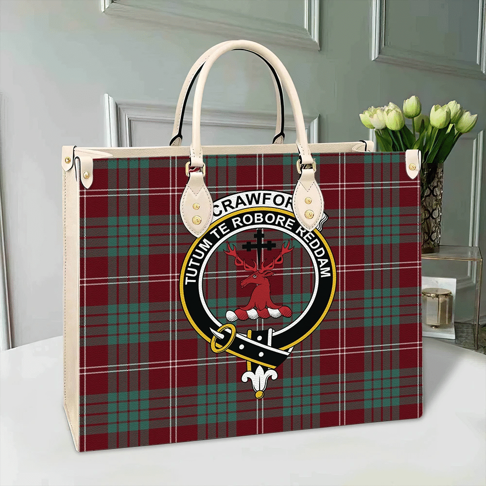 Crawford Modern Tartan Crest Leather Bag