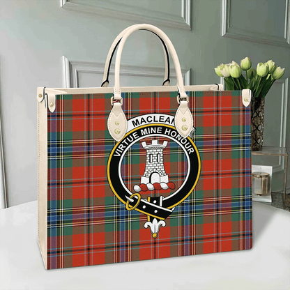 MacLean of Duart Ancient Tartan Crest Leather Bag