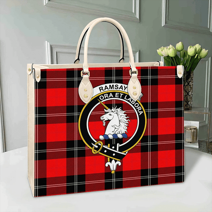 Ramsay Modern Tartan Crest Leather Bag