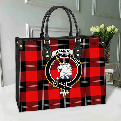 Ramsay Modern Tartan Crest Leather Bag