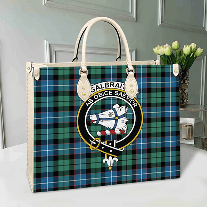 Galbraith Ancient Tartan Crest Leather Bag