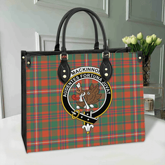 MacKinnon Ancient Tartan Crest Leather Bag