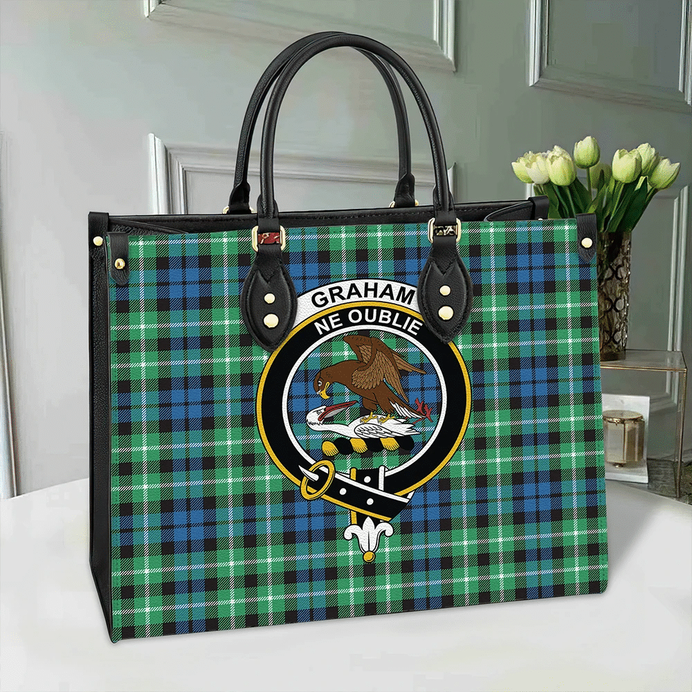 Graham of Montrose Ancient Tartan Crest Leather Bag