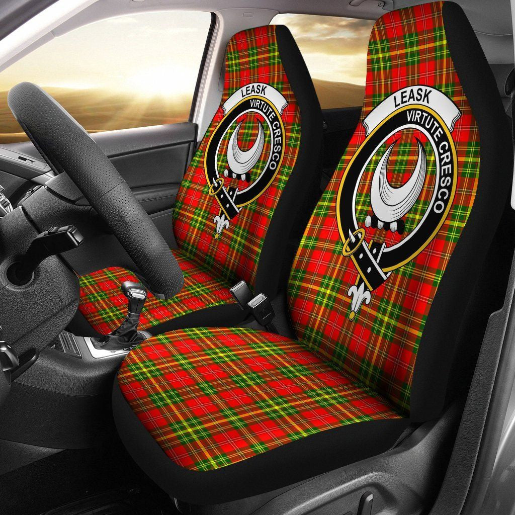 Leask Tartan Crest Car Seat Cover