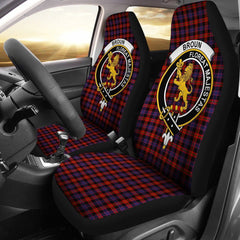 Broun Tartan Crest Car Seat Cover