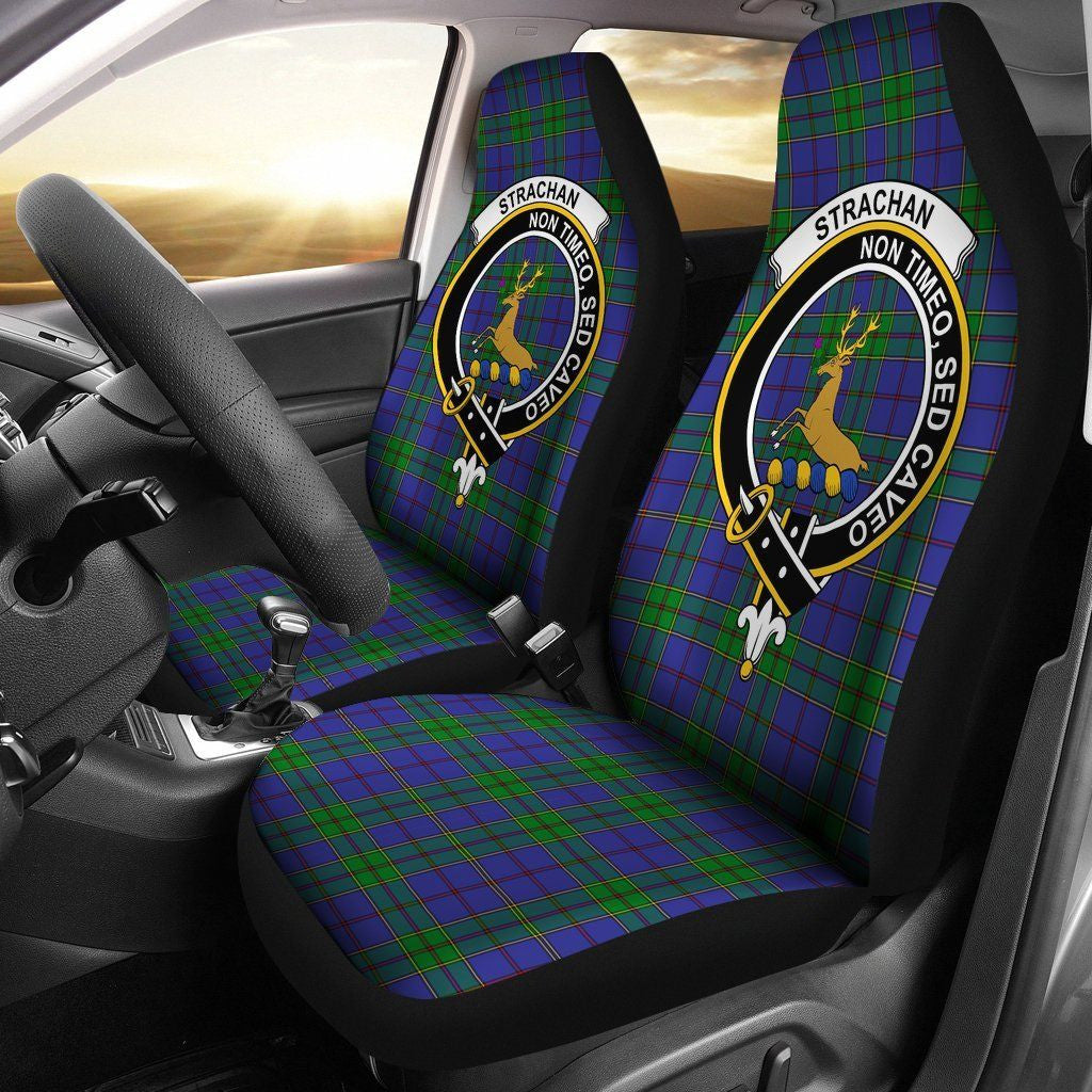 Strachan Tartan Crest Car Seat Cover