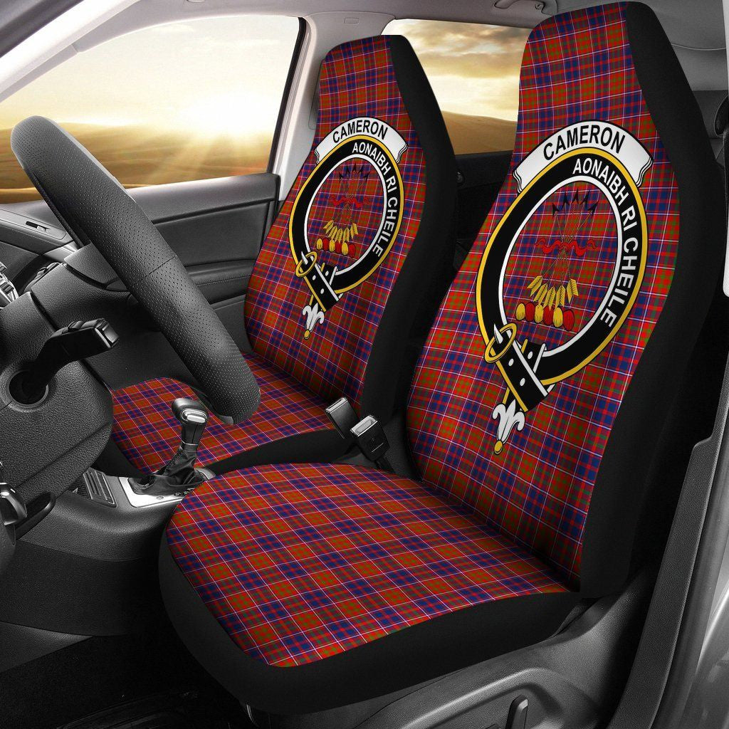Cameron Of Lochiel Tartan Crest Car Seat Cover
