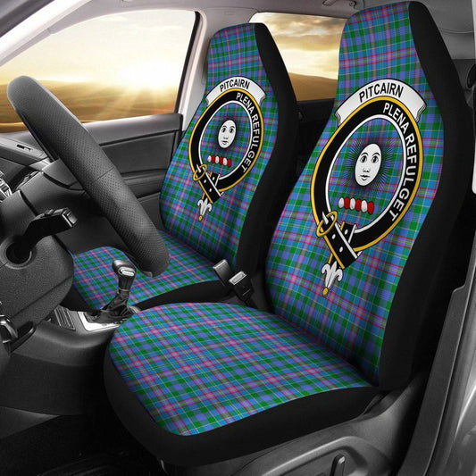 Pitcairn Hunting Tartan Crest Car Seat Cover