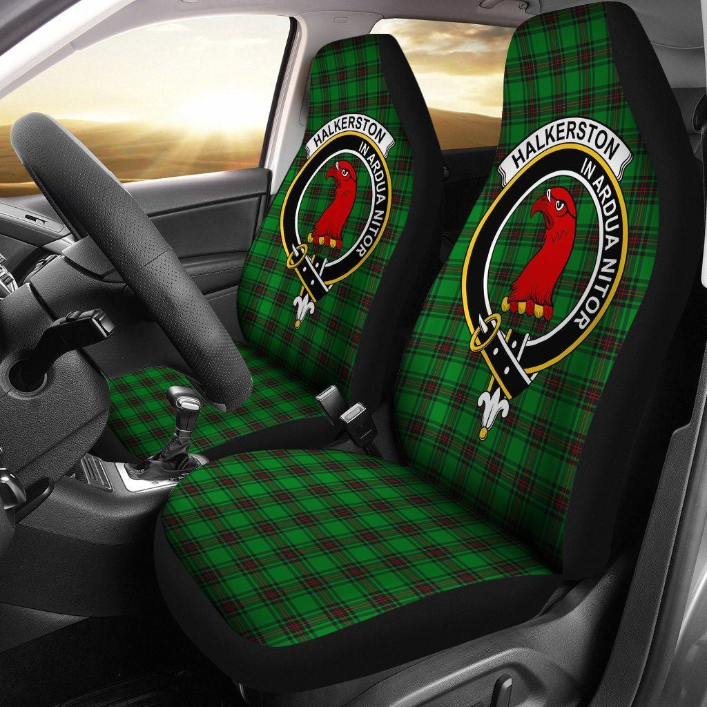Halkerston Tartan Crest Car Seat Cover