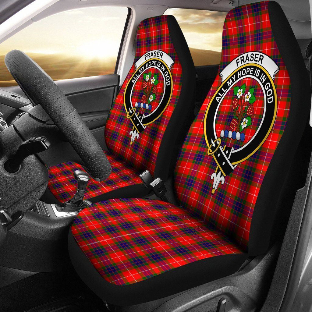 Fraser Tartan Crest Car Seat Cover