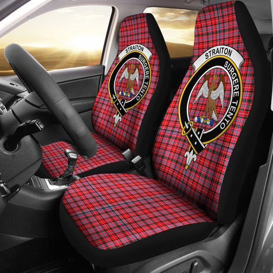 Straiton Aderbeen Tartan Crest Car Seat Cover