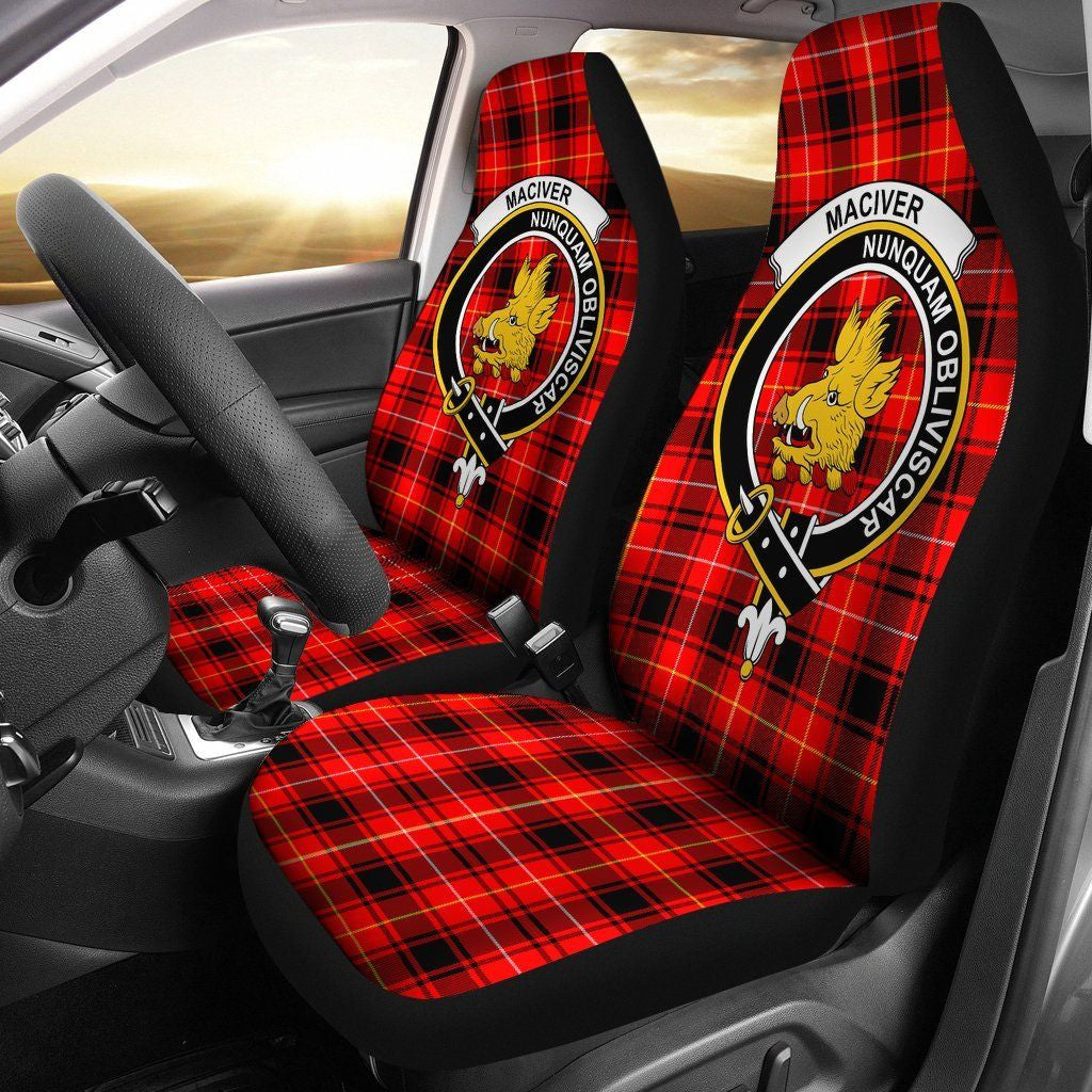 MacIver Tartan Crest Car Seat Cover