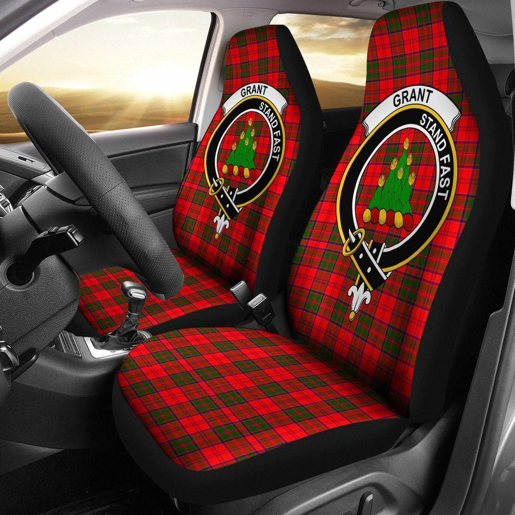 Grant Tartan Crest Car Seat Cover