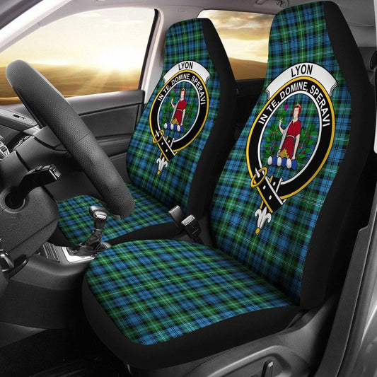 Lyon Clan Tartan Crest Car Seat Cover