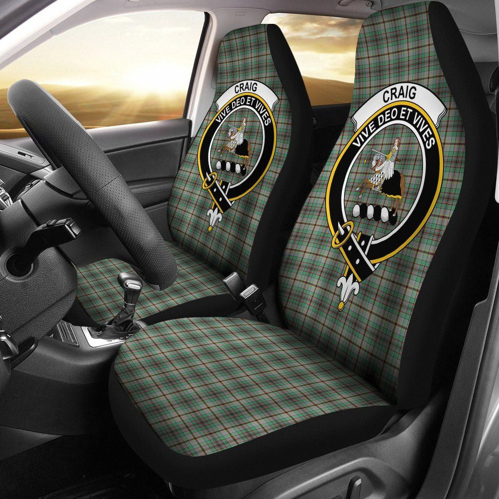 Craig Tartan Crest Car Seat Cover