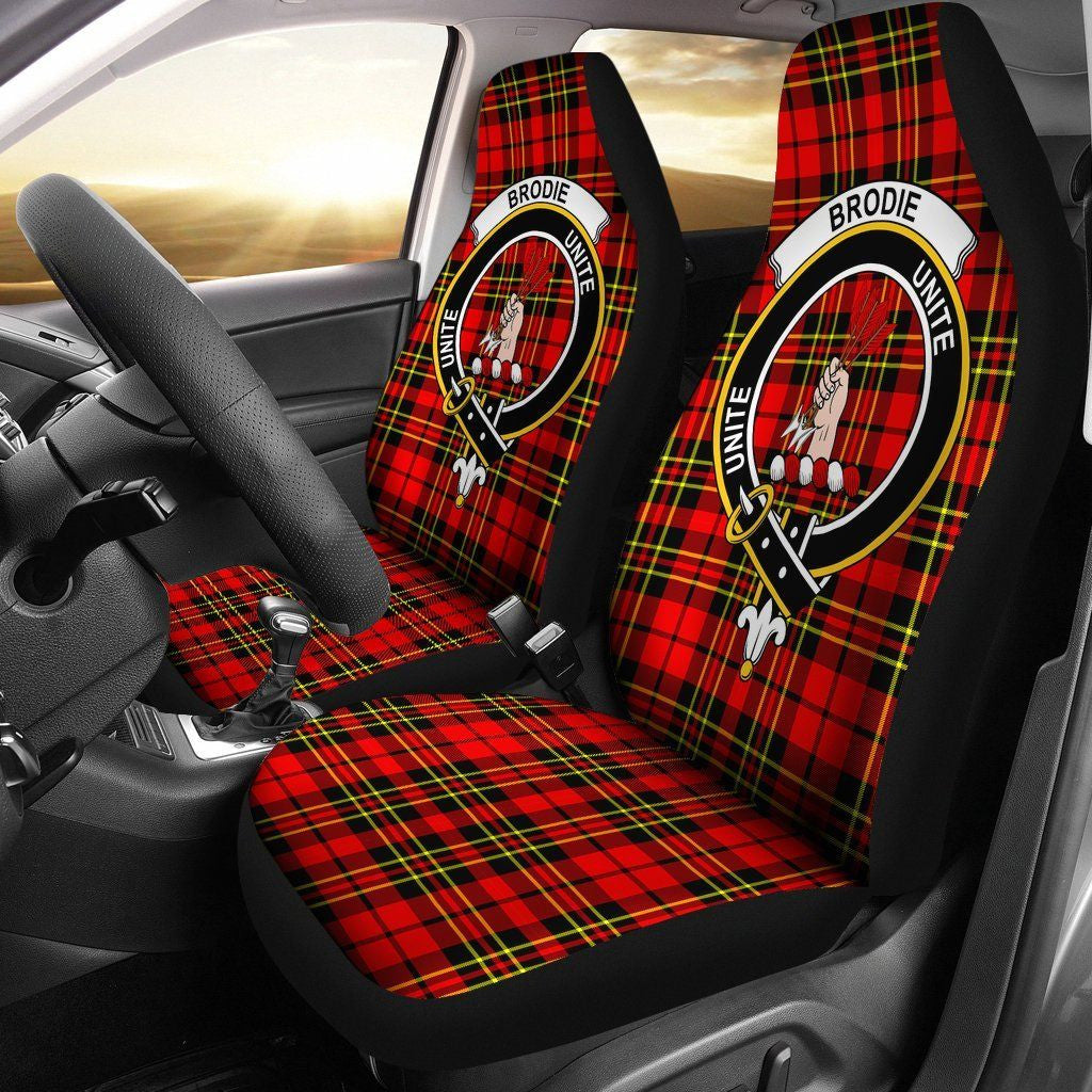 Brodie Tartan Crest Car Seat Cover