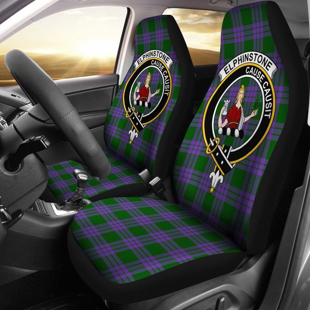 Elphinstone Tartan Crest Car Seat Cover