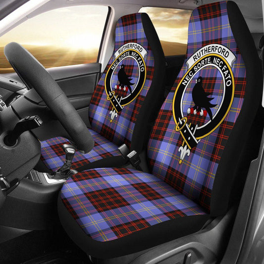 Rutherford Tartan Crest Car Seat Cover