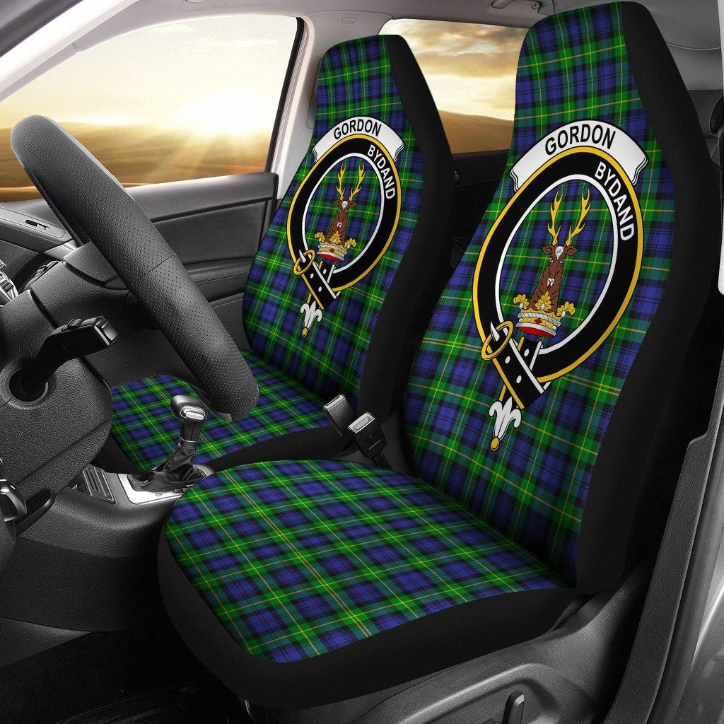 Gordon Tartan Crest Car Seat Cover