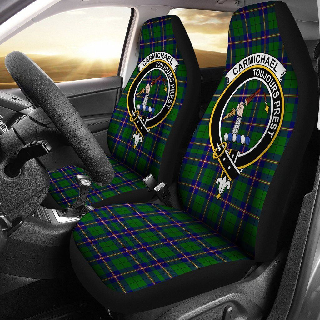 Carmichael Tartan Crest Car Seat Cover