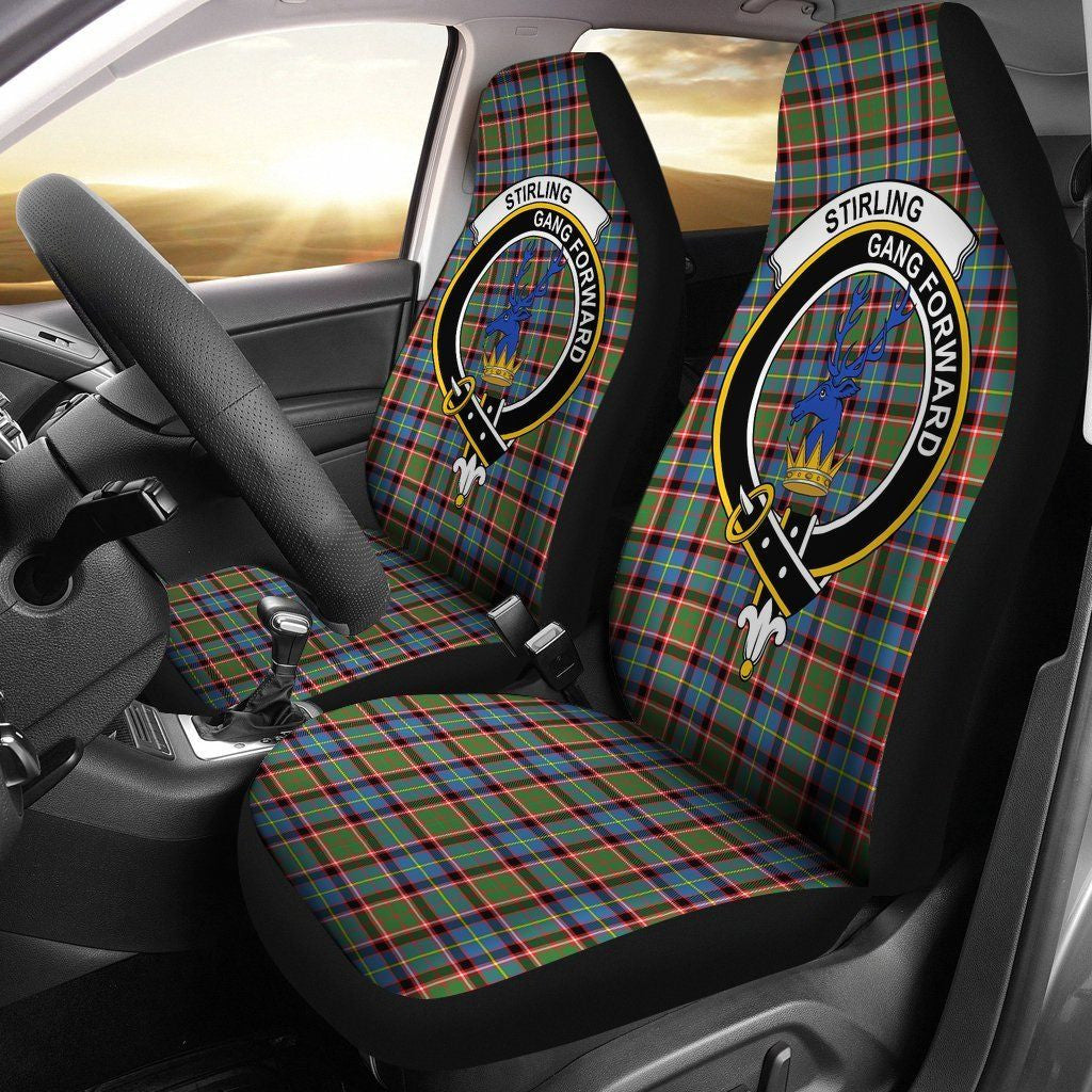 Stirling Tartan Crest Car Seat Cover