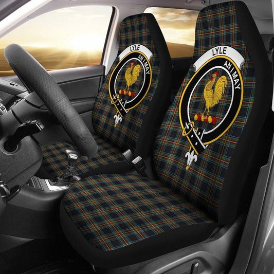 Lyle Clan Tartan Crest Car Seat Cover