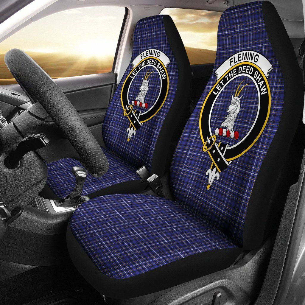 Fleming Tartan Crest Car Seat Cover