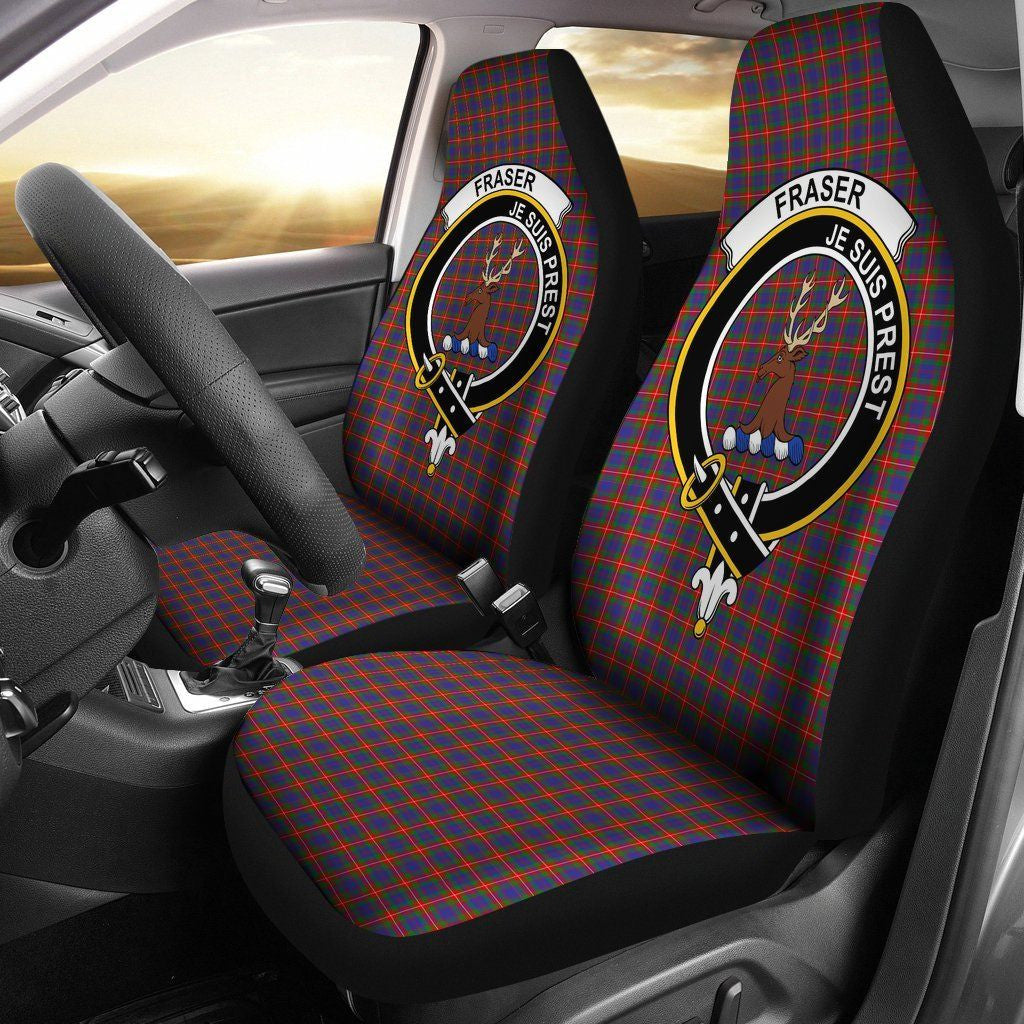 Fraser of Lovat Tartan Crest Car Seat Cover